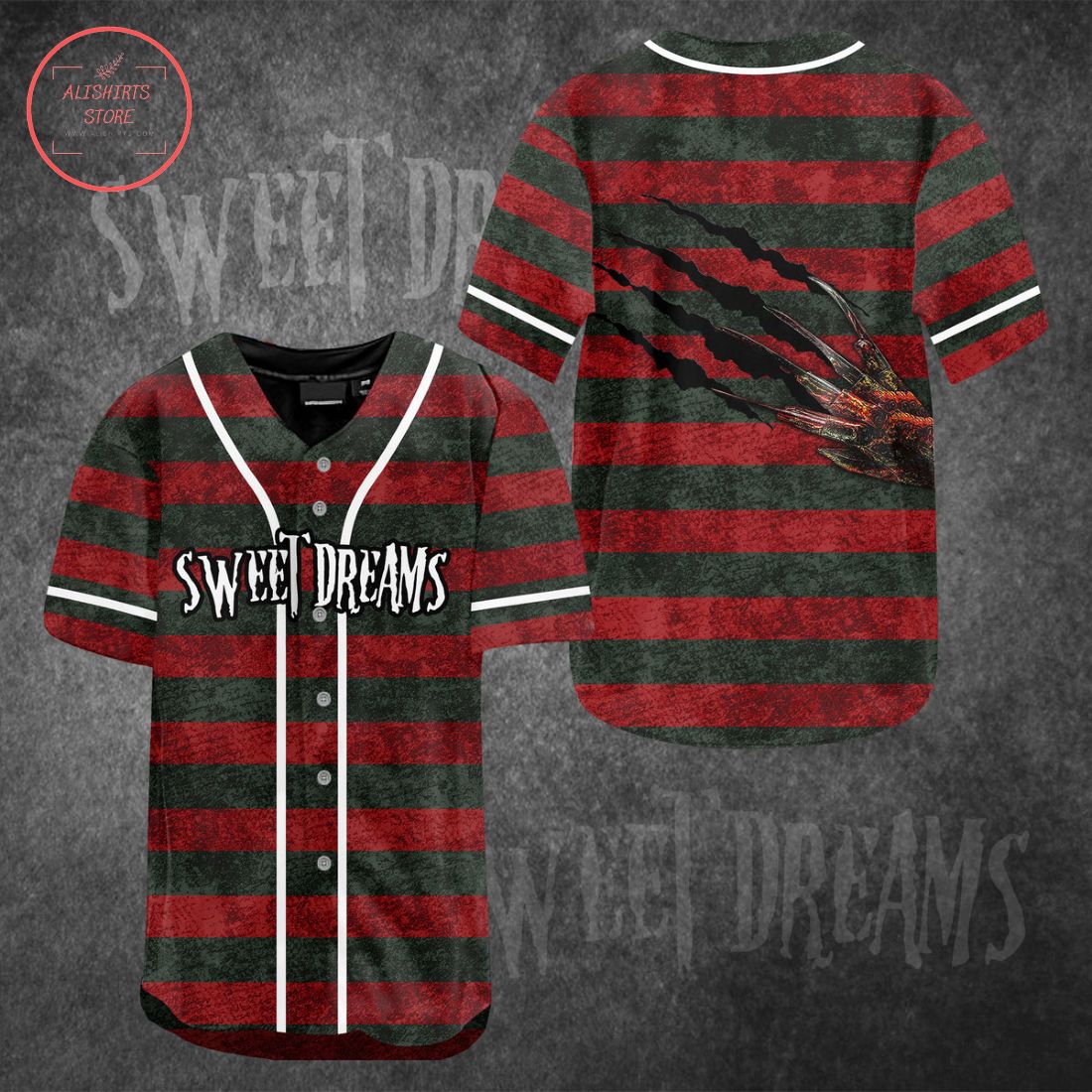 Freddy Kruger Sweet Dreams Baseball Jersey