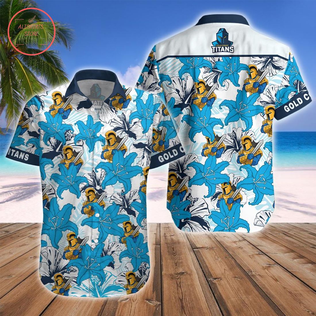 Gold Coast Titans Mascot Hawaiian Shirt