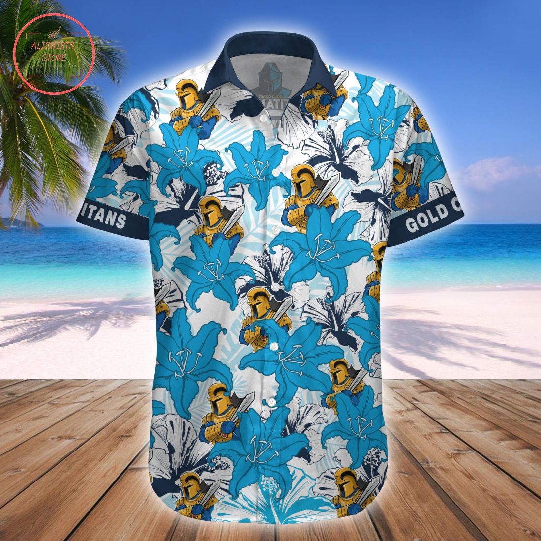 Gold Coast Titans Mascot Hawaiian Shirt