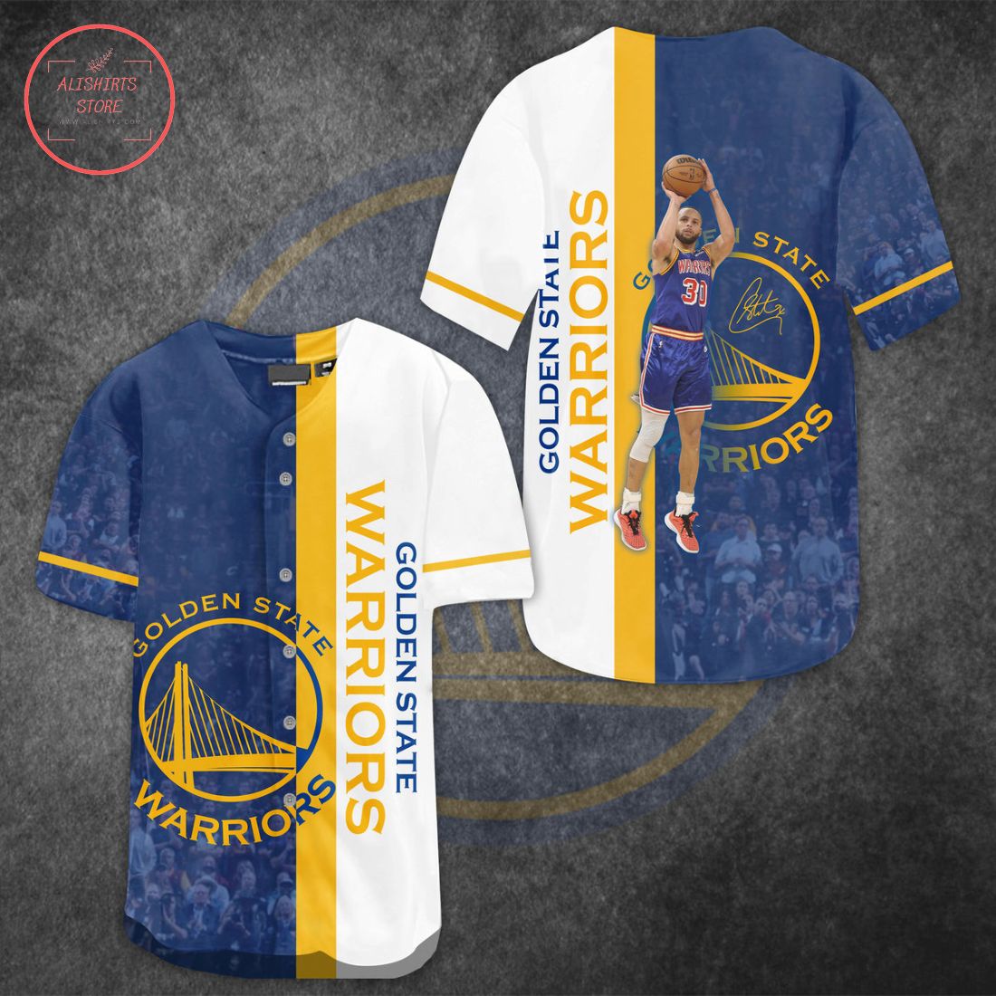 Golden State Warrior 30 Stephen Curry Baseball Jersey