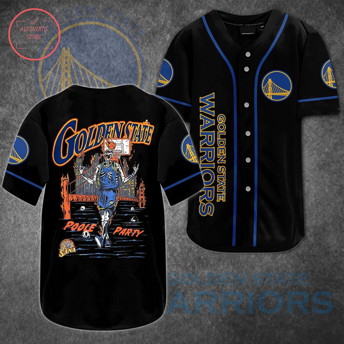 Golden State Warrior Skull Baseball Jersey