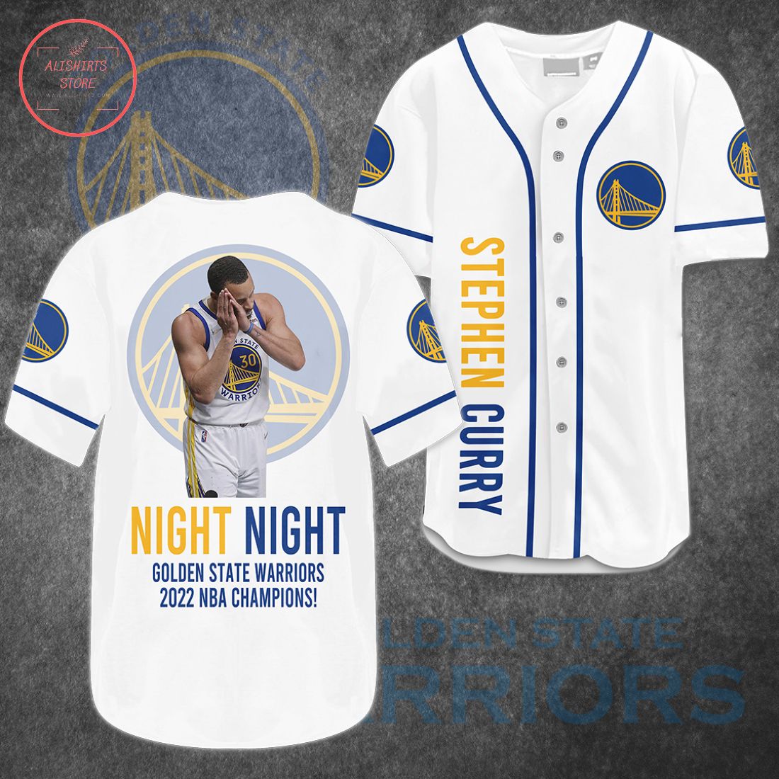 Golden State Warrior Stephen Curry Night Night Baseball Jersey