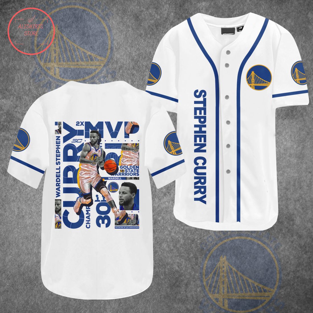 Golden State Warrior Wardell Stephen Curry Baseball Jersey