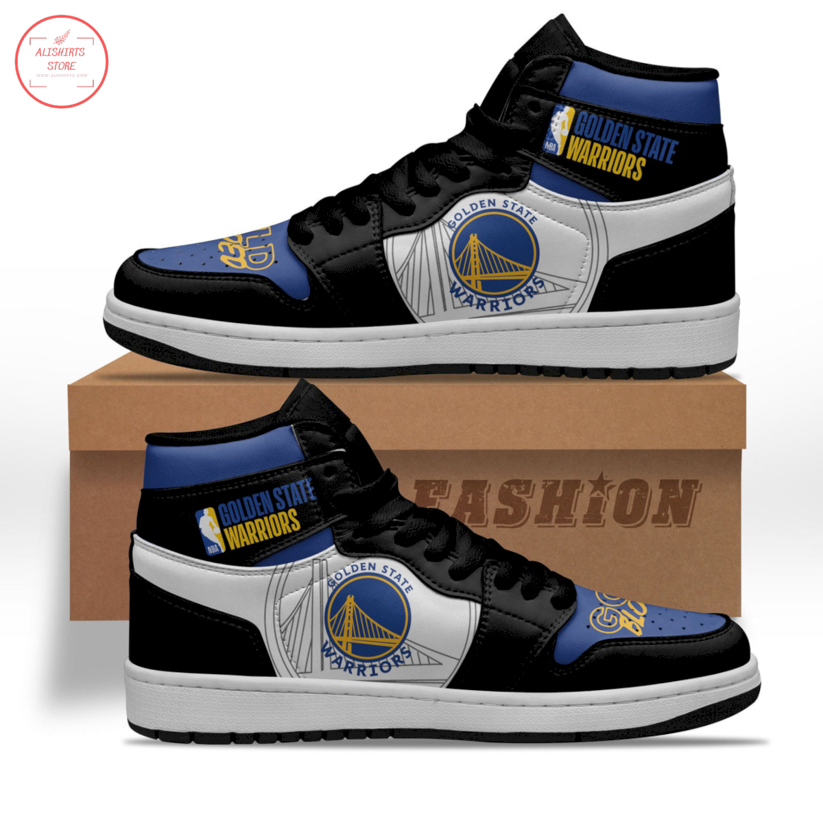 Golden State Warriors NBA High Air Jordan 1 Sneakers