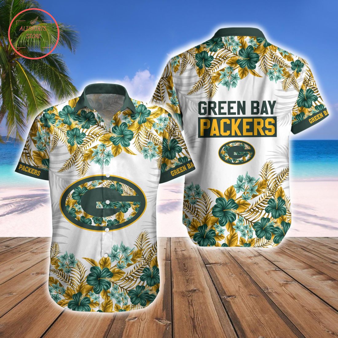 Green Bay Packers Combo Hawaiian Shirt and Shorts