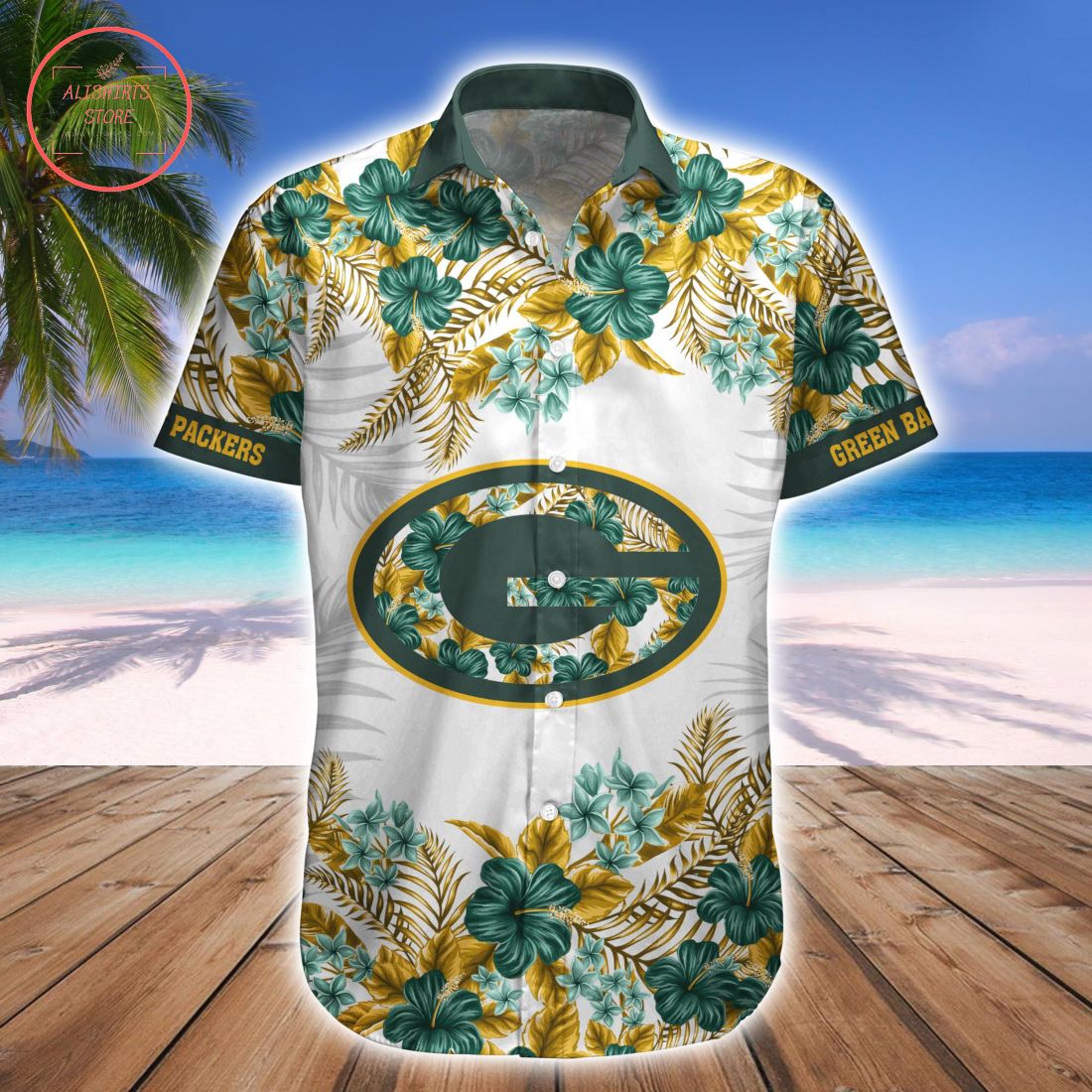 Green Bay Packers Combo Hawaiian Shirt and Shorts