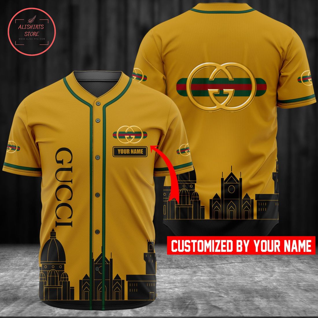 Gucci Luxury Custom name Baseball Jersey