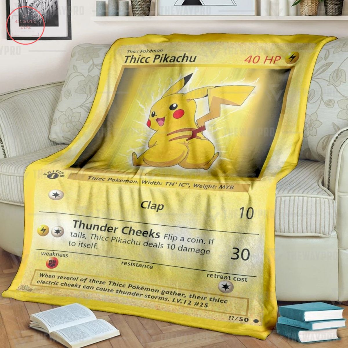 Anime Pokemon Thicc Pikachu Quilt Blanket