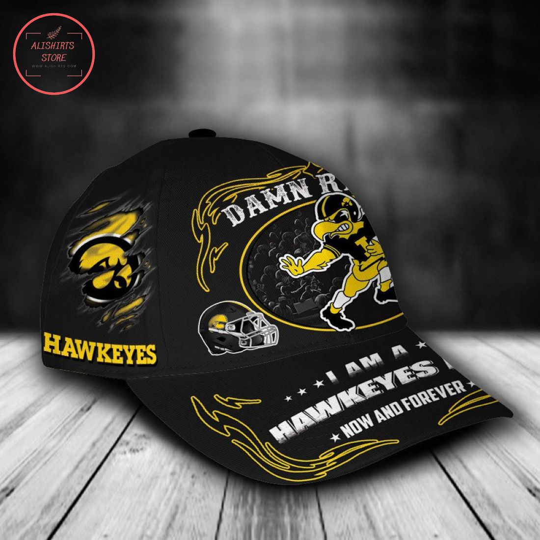 Iowa Hawkeyes NCAA Classic Cap Mascot Custom Name