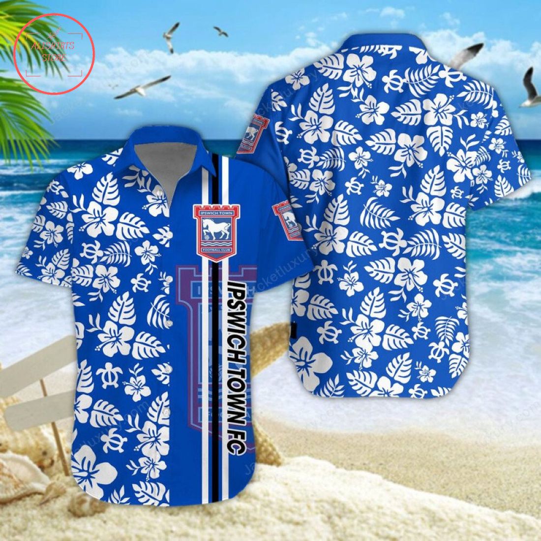 Ipswich Town FC Aloha Hawaiian Shirt and Beach Shorts