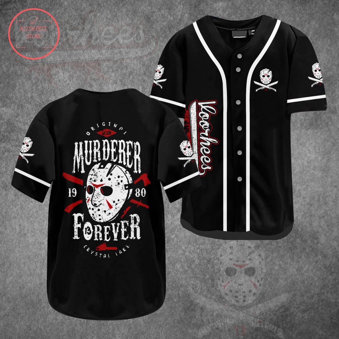 Jason Voorhees Murderer Forever Baseball Jersey