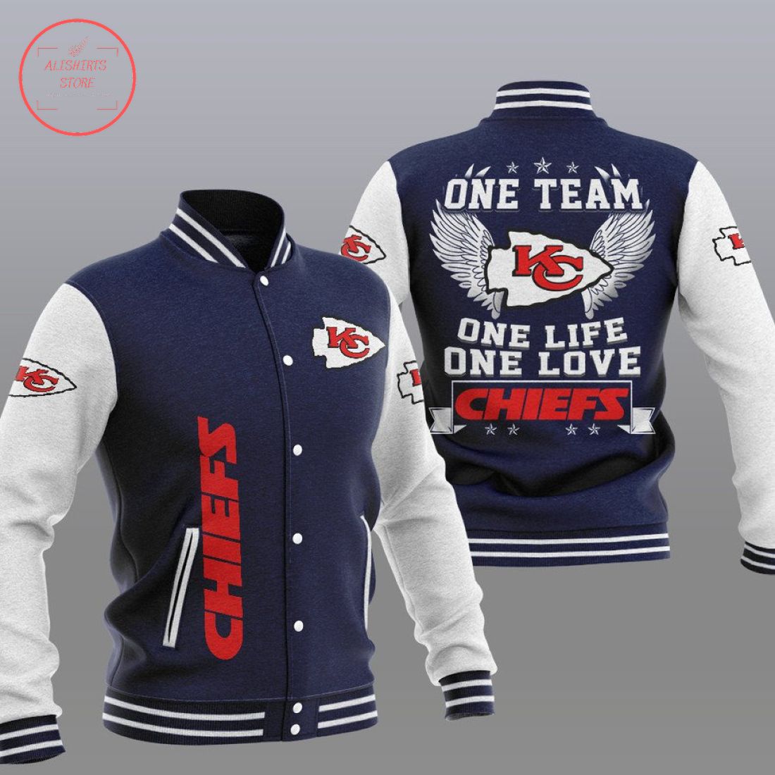 Kansas City Chiefs One Team One Love Baseball Jacket