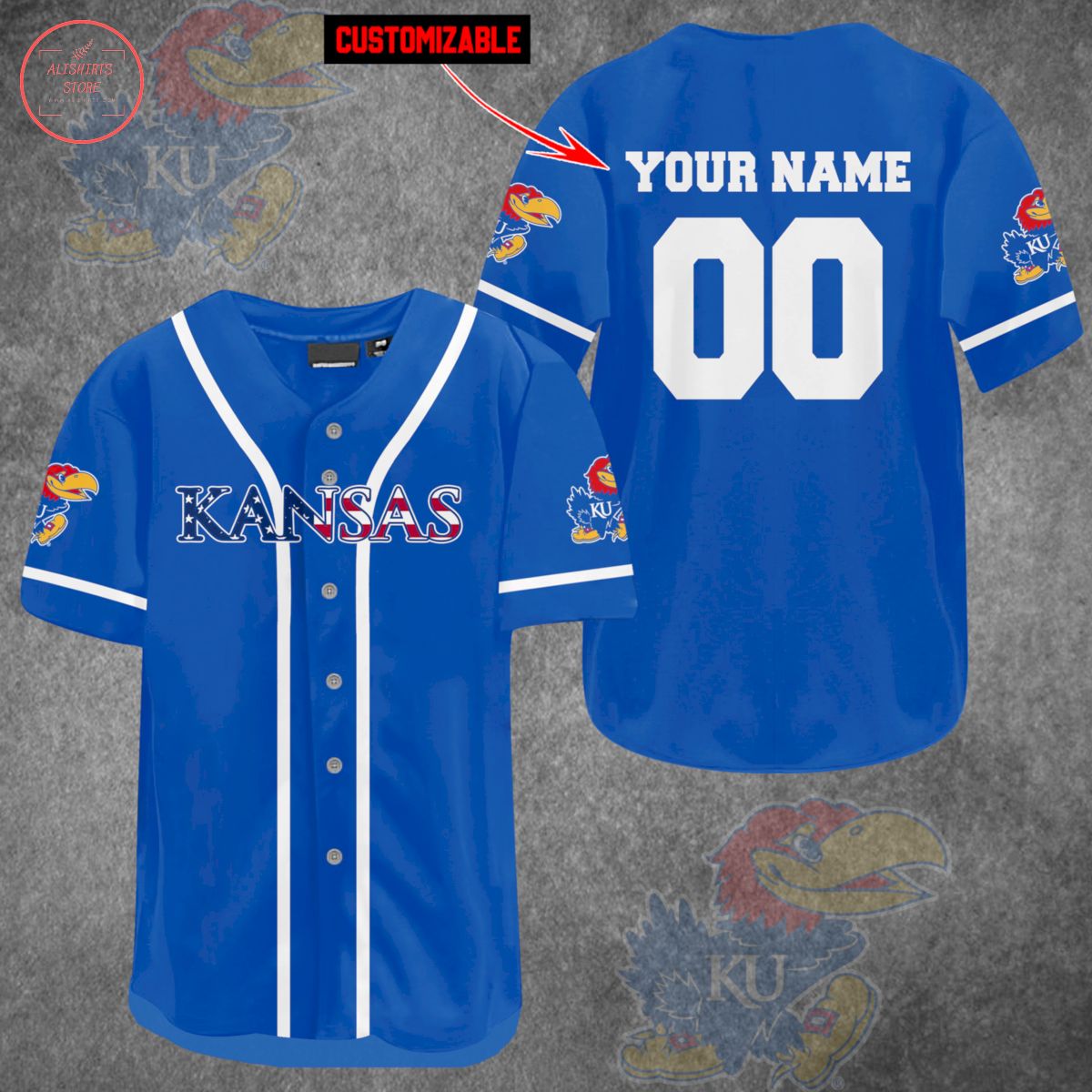 Kansas Jayhawks Custom Baseball Jersey