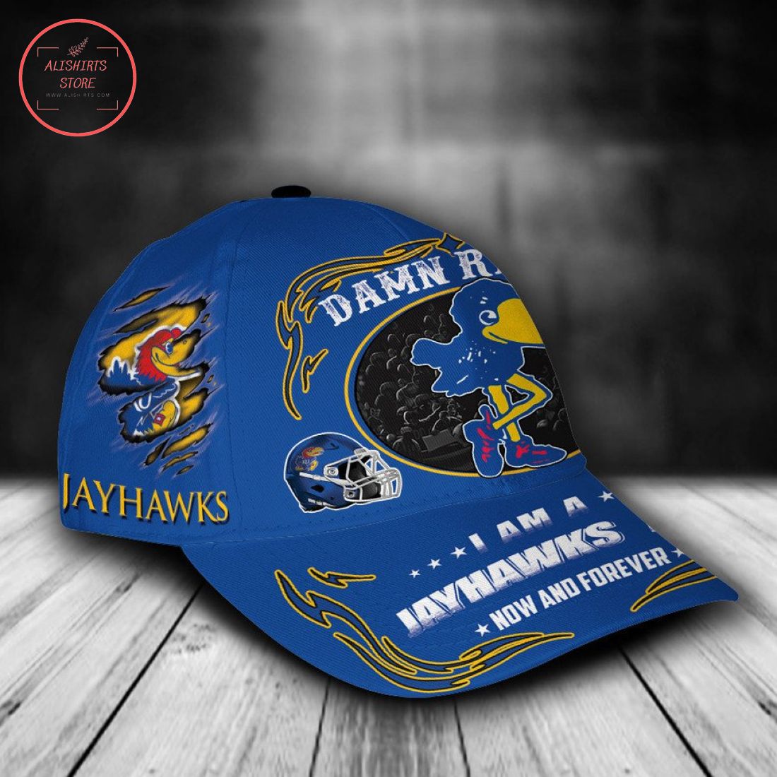 Kansas Jayhawks NCAA Classic Cap Mascot Custom Name