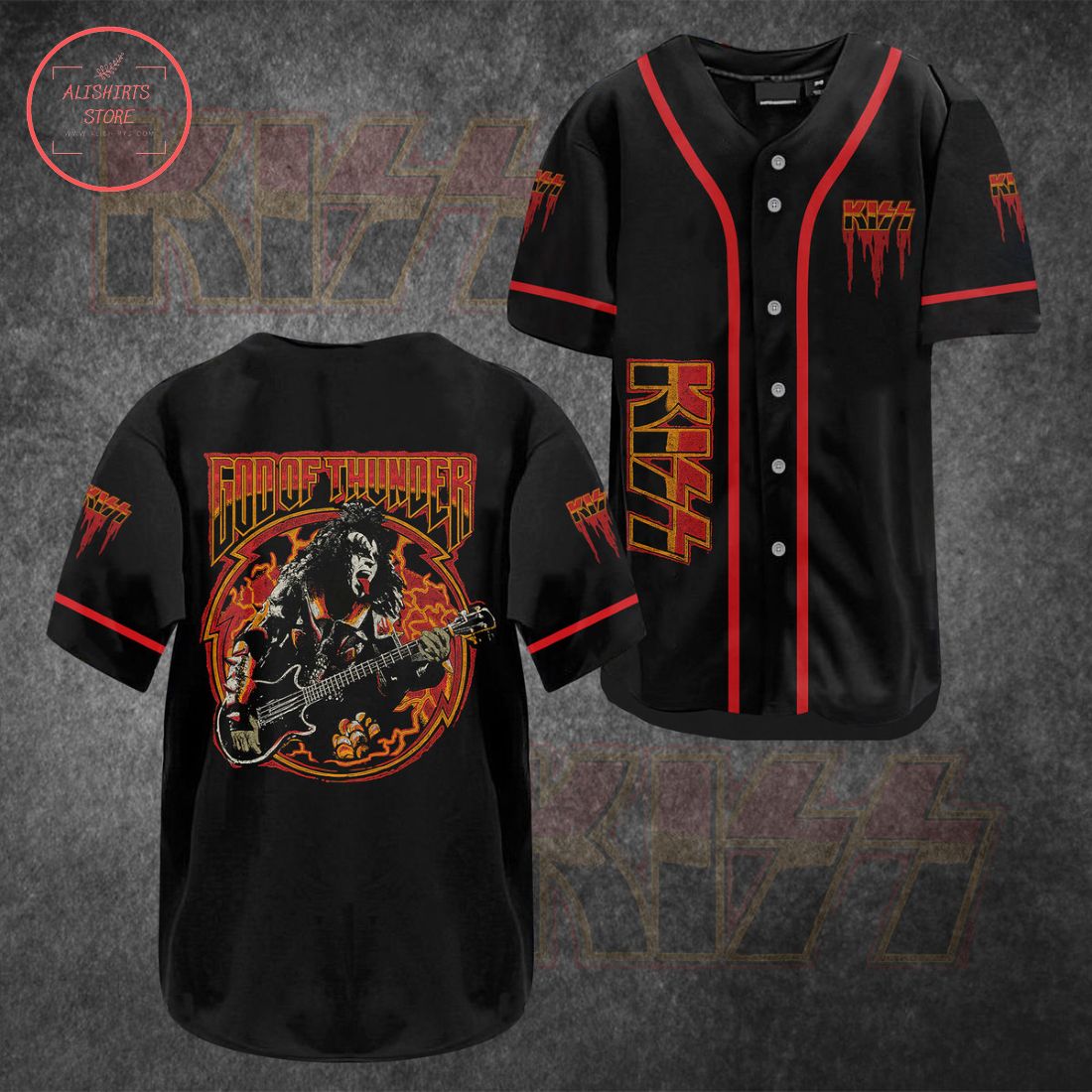 Kiss God Of Thunder Baseball Jersey