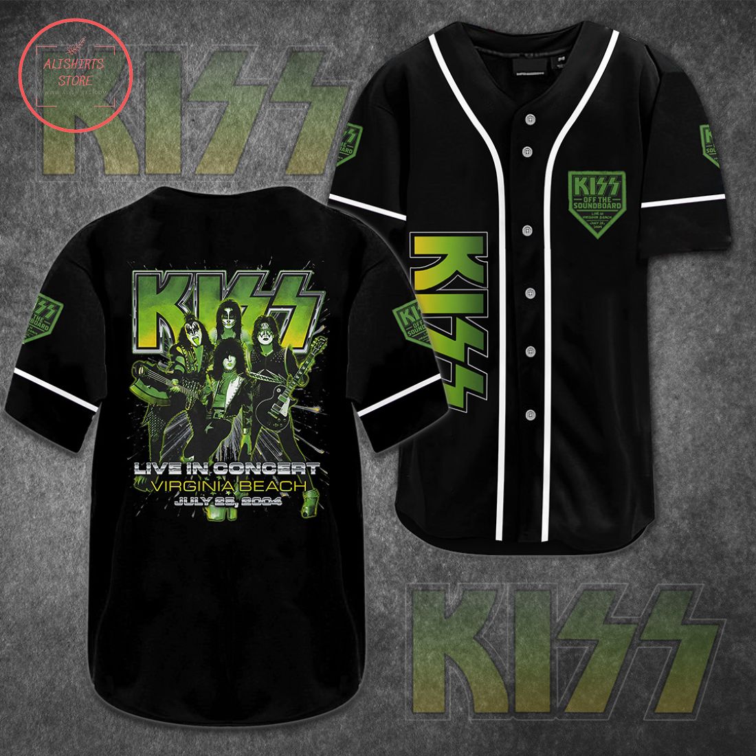 Kiss Green Baseball Jersey