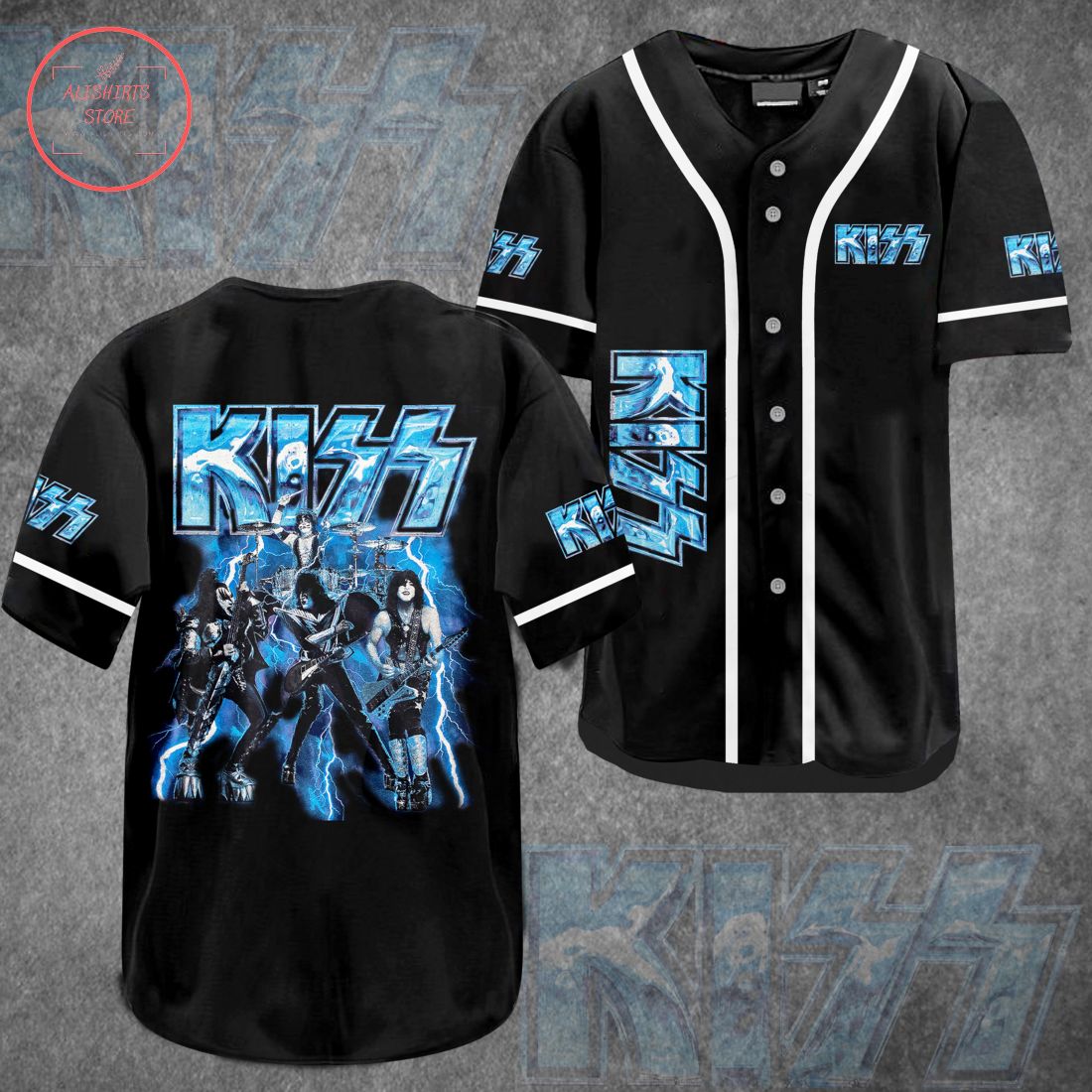 Kiss Lightning Baseball Jersey