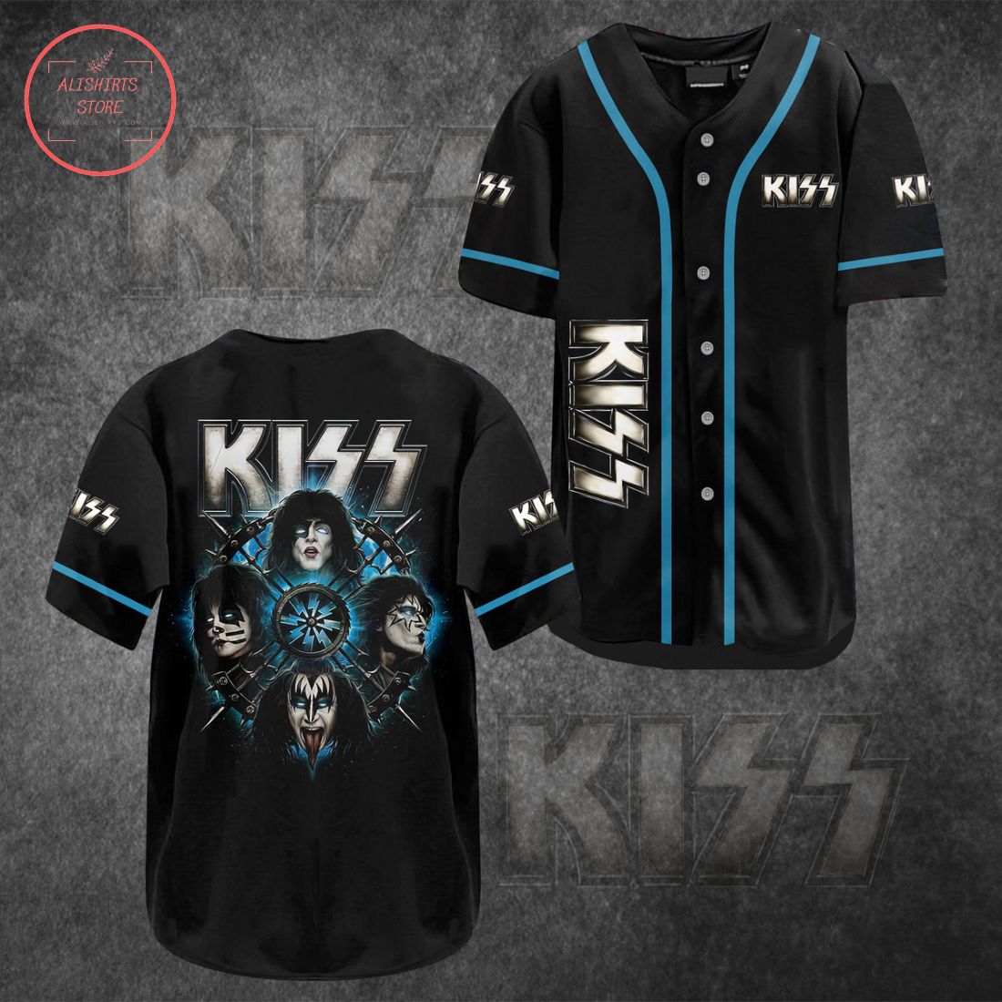 Kiss Rock Band Baseball Jersey