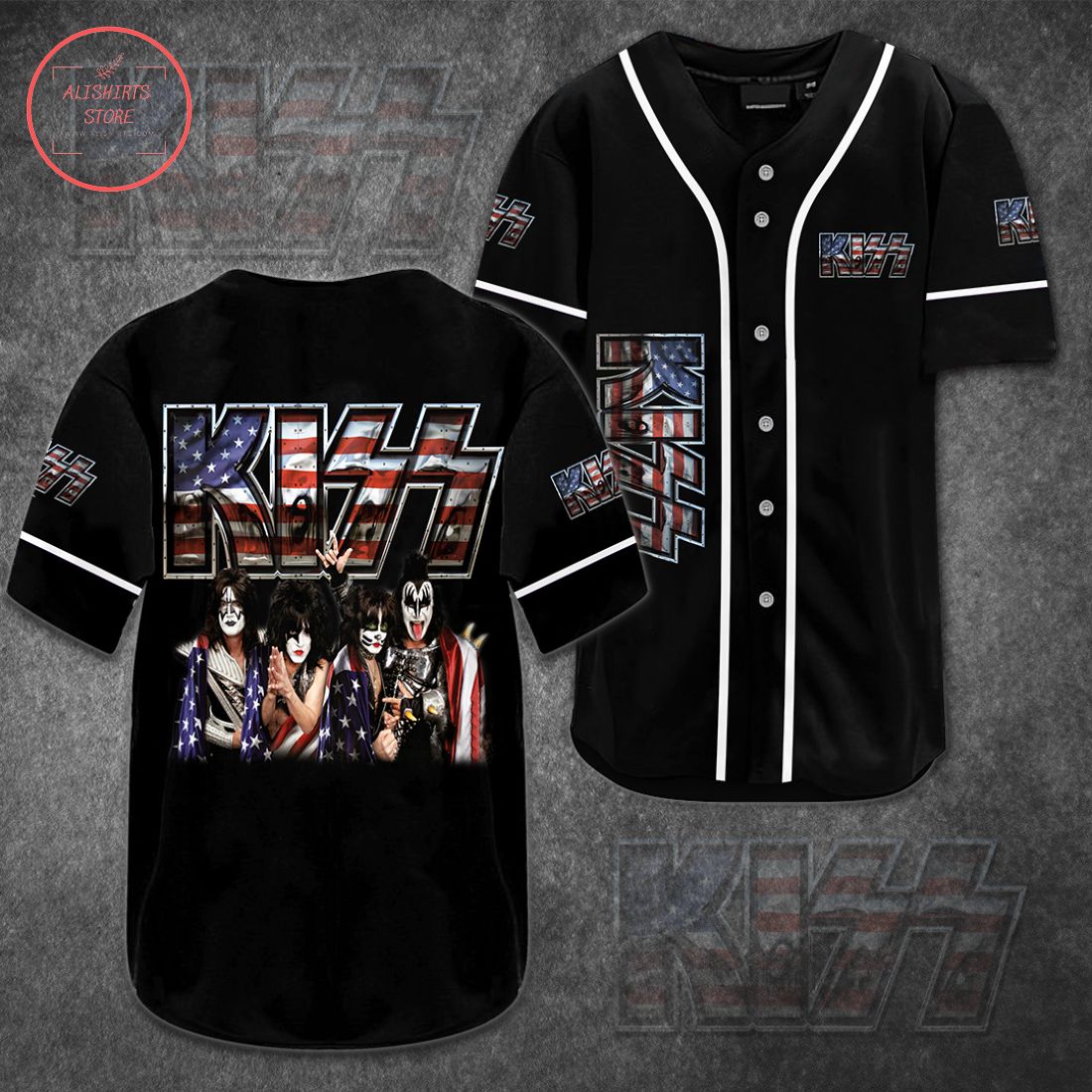 Kiss US Band Baseball Jersey