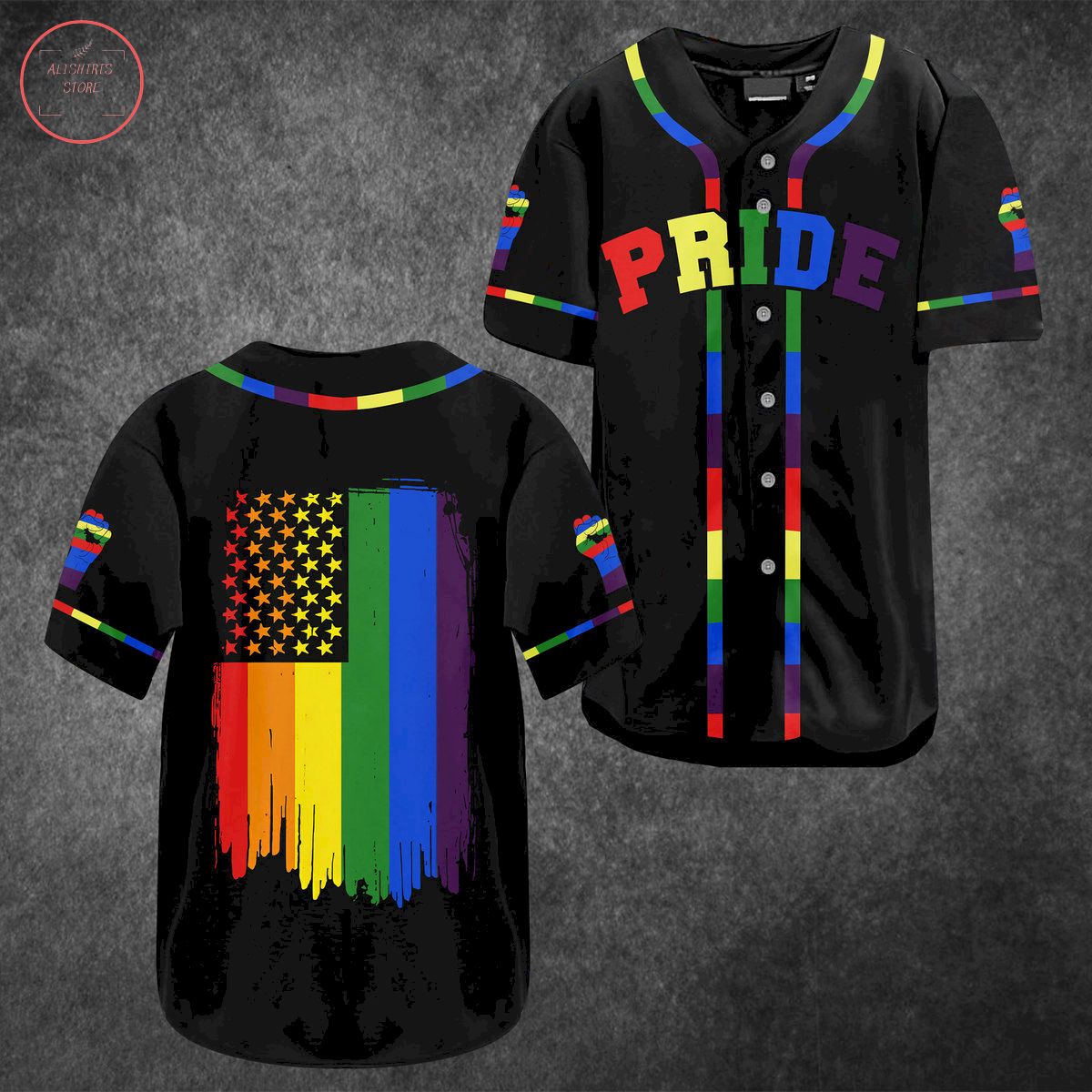 LGBT Pride US Flag Baseball Jersey