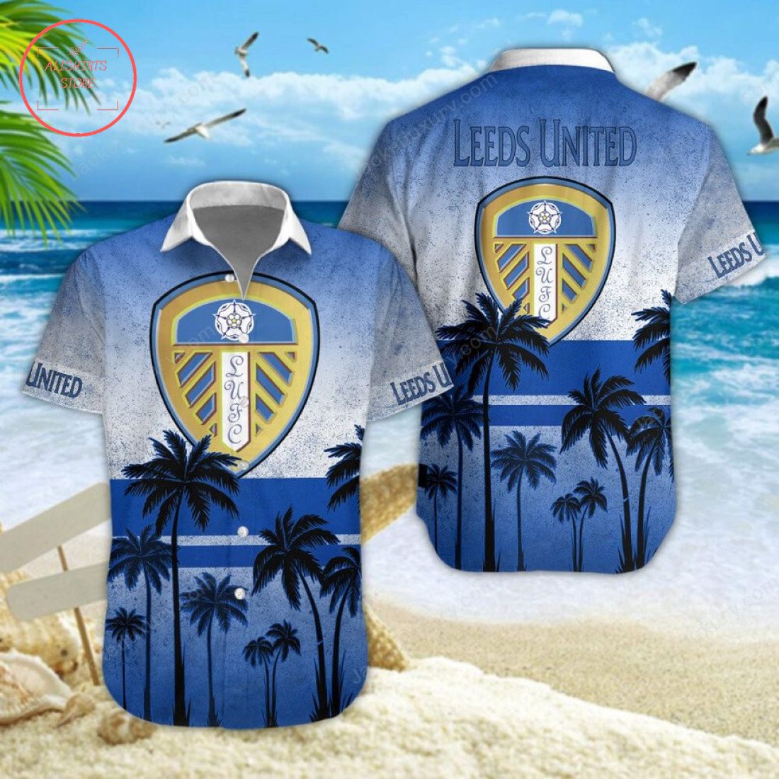 Leeds United FC Hawaiian Shirt and Beach Shorts