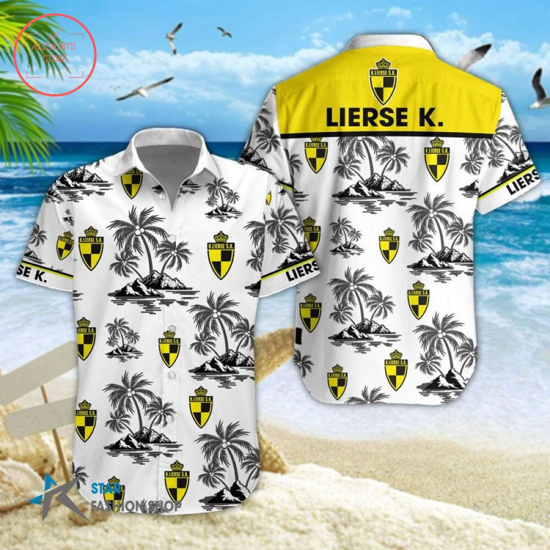 Lierse Kempenzonen Combo Hawaiian Shirt Shorts and Flip Flops