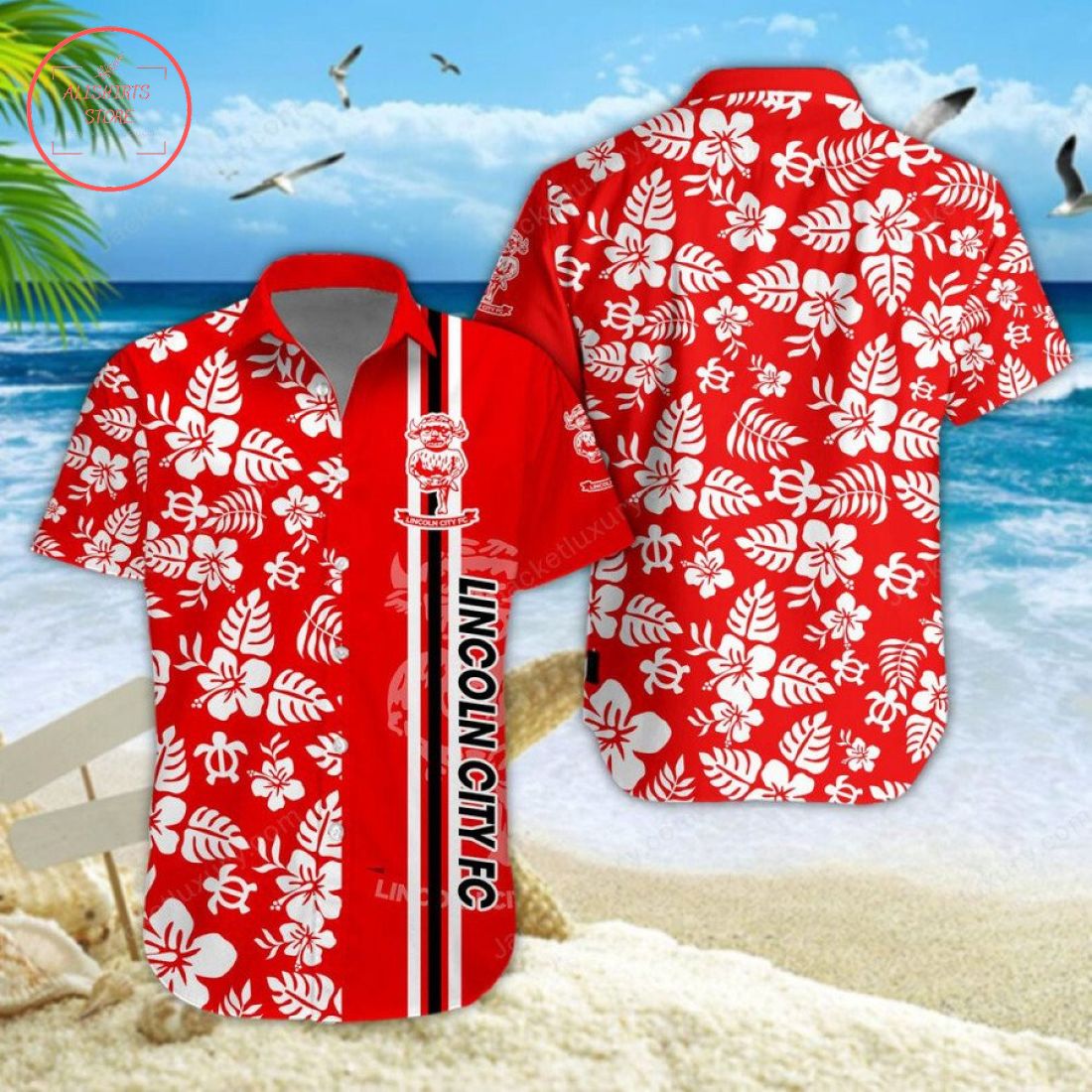 Lincoln City FC Aloha Hawaiian Shirt and Beach Shorts