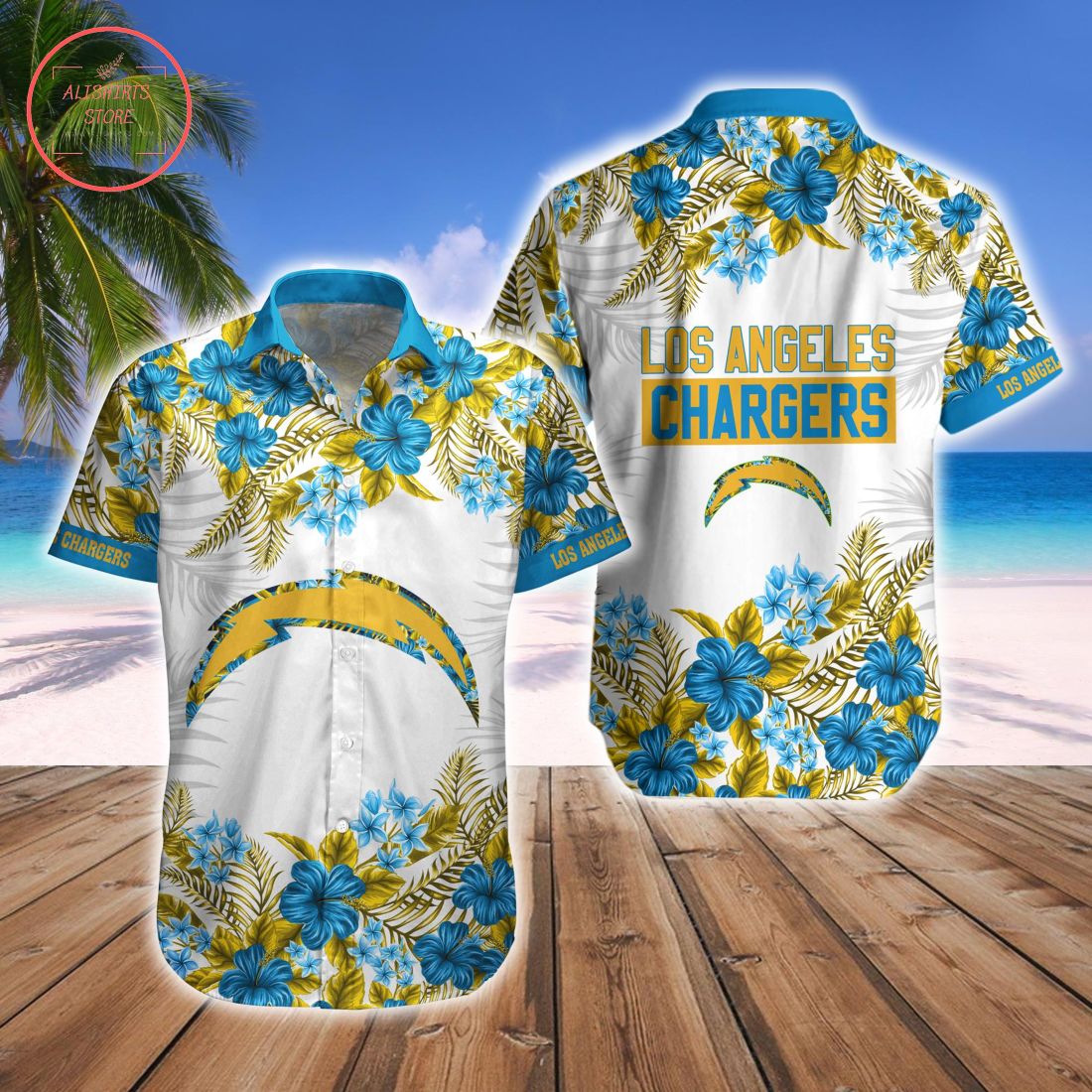 Los Angeles Chargers Combo Hawaiian Shirt and Shorts