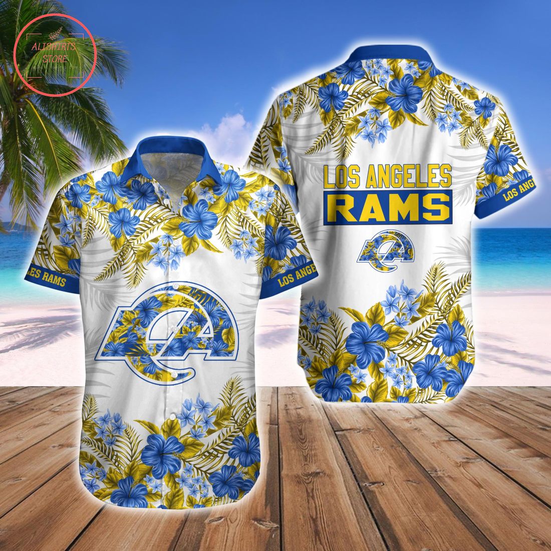 Los Angeles Rams Combo Hawaiian Shirt and Shorts