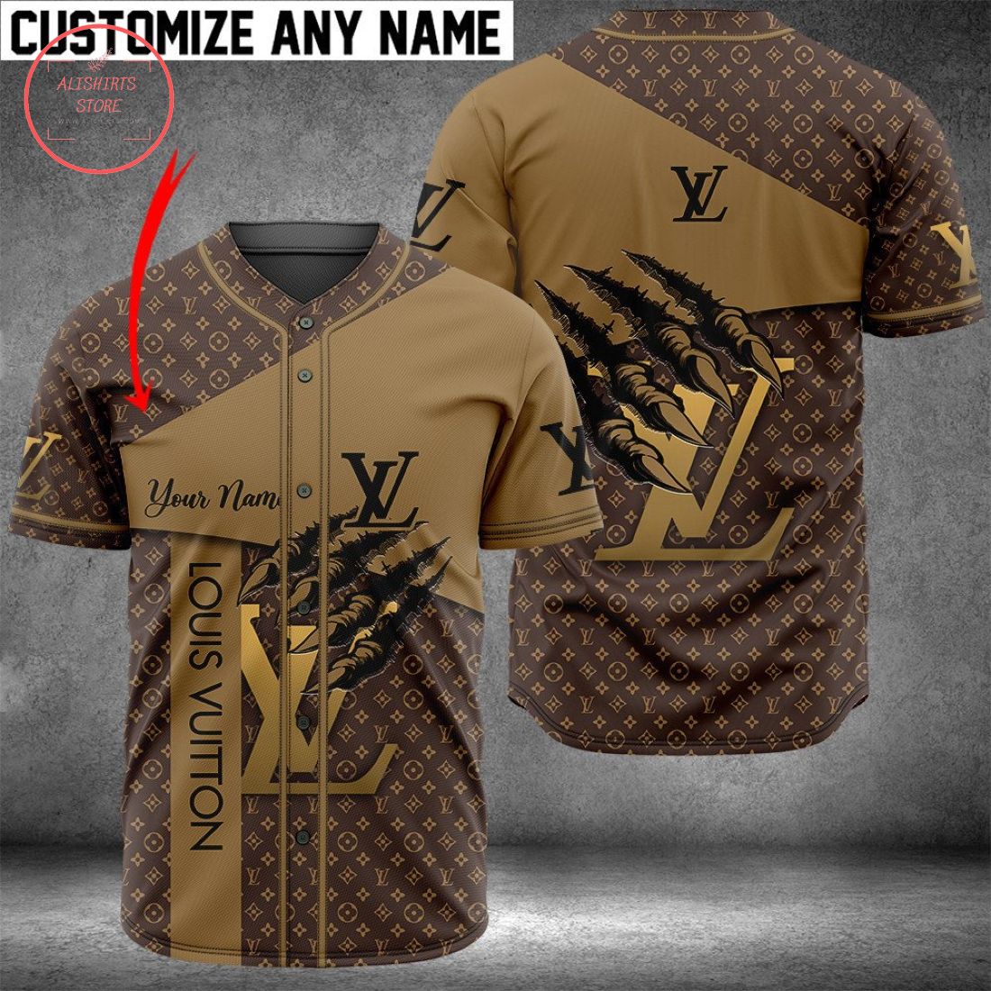 Louis Vuitton Custom name Baseball Jersey