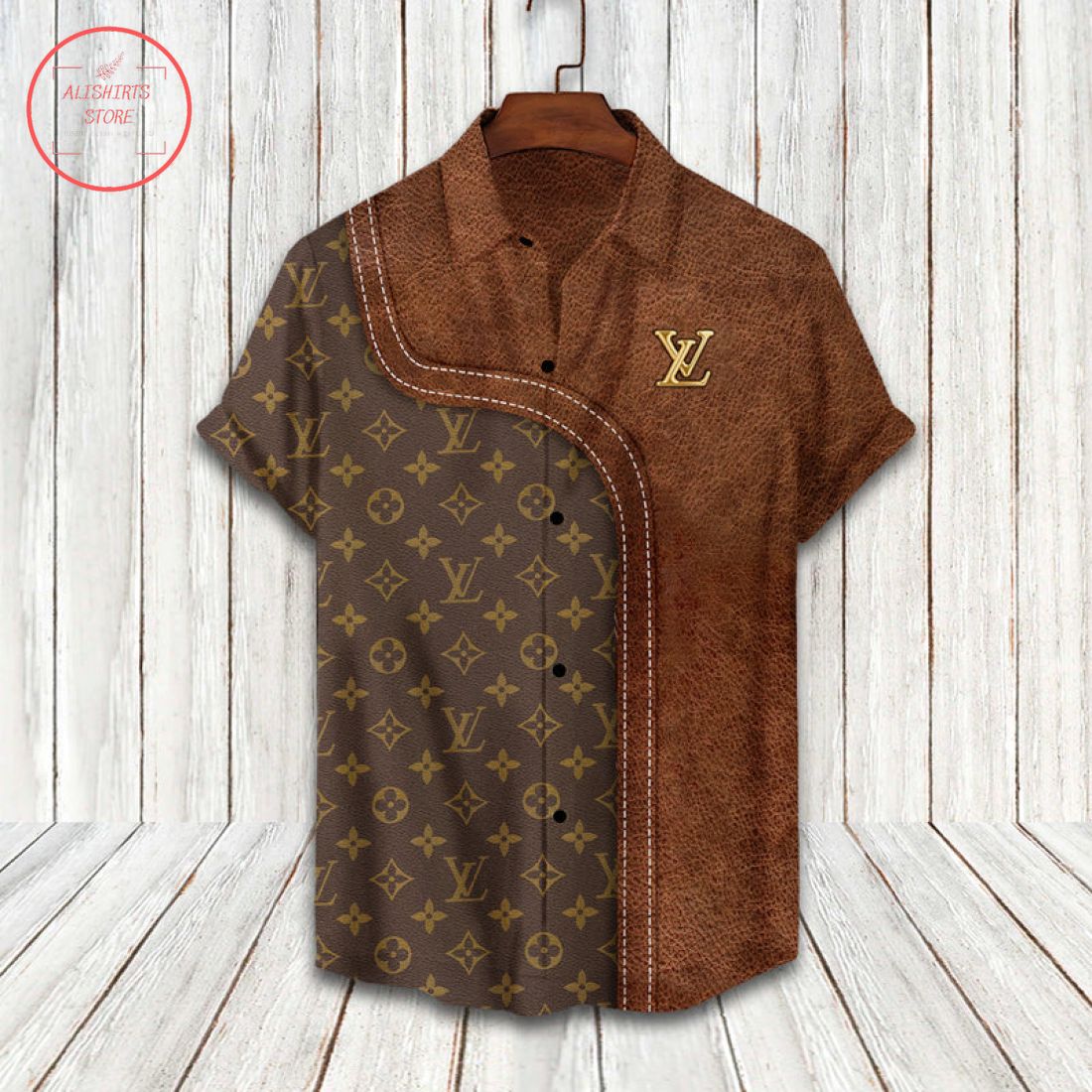 Louis Vuitton brown 2022 Flip Flops and Combo Hawaii Shirt Shorts