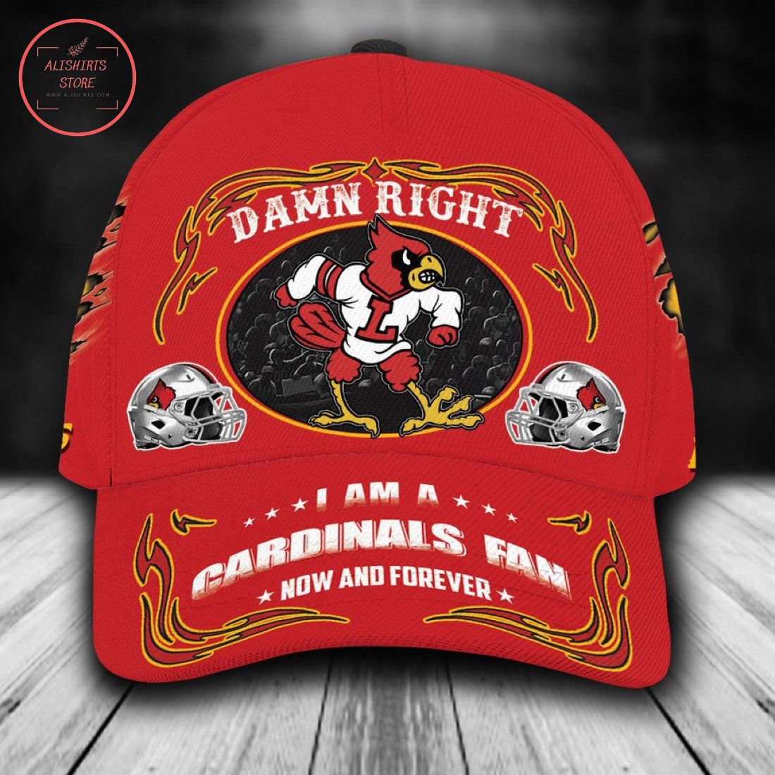 Louisville Cardinals NCAA Classic Cap Mascot Custom Name