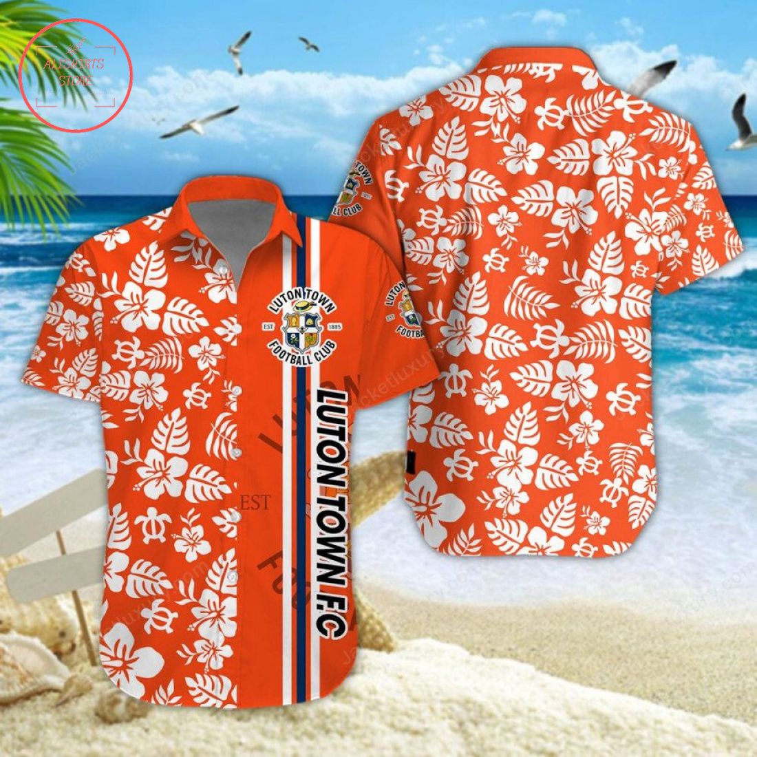 Luton Town FC Aloha Hawaiian Shirt and Beach Shorts