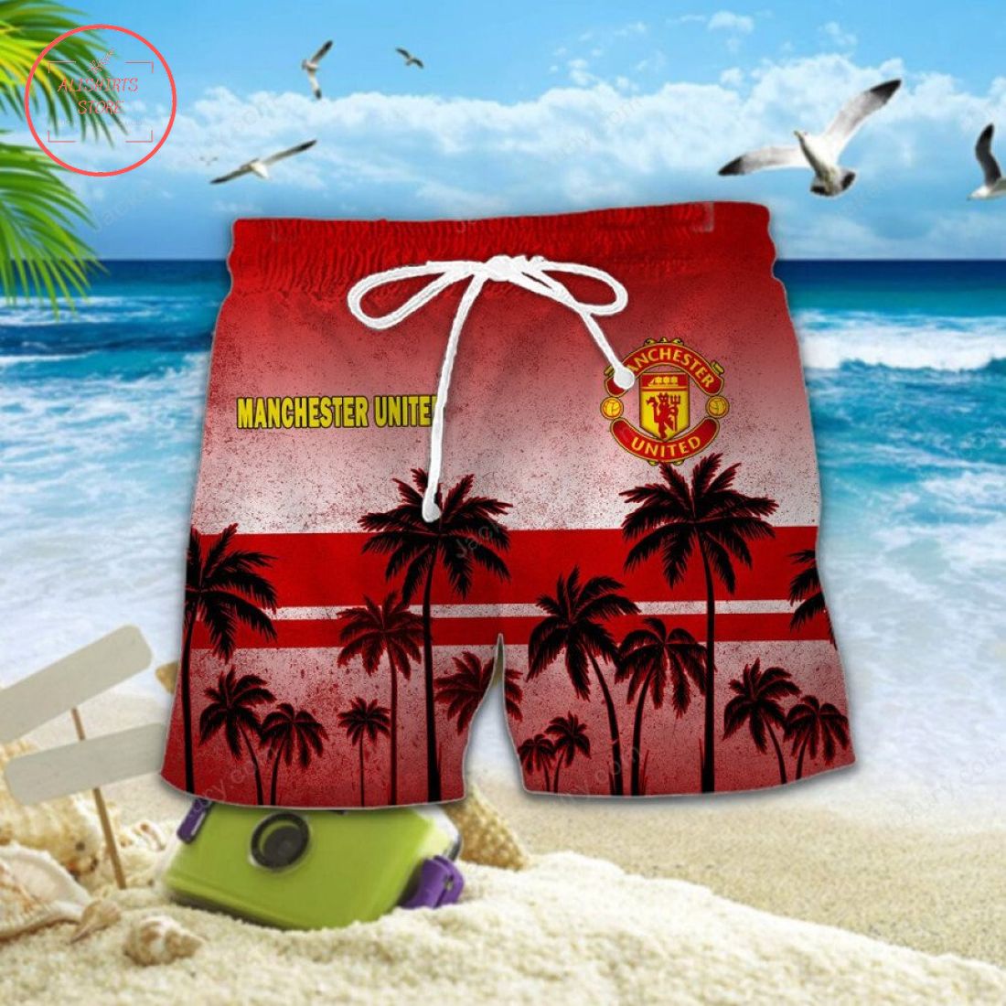 Manchester United FC Hawaiian Shirt and Beach Shorts