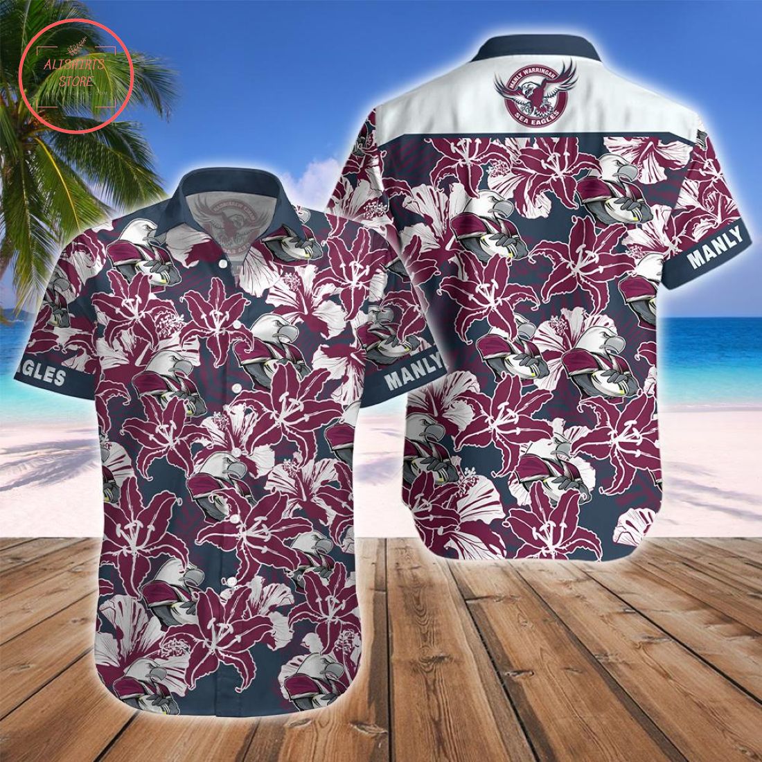 Manly Sea Eagles Mascot Hawaiian Shirt