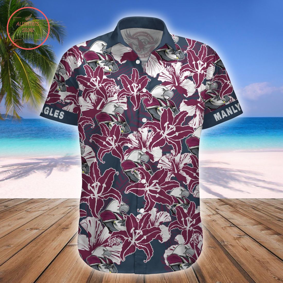 Manly Sea Eagles Mascot Hawaiian Shirt