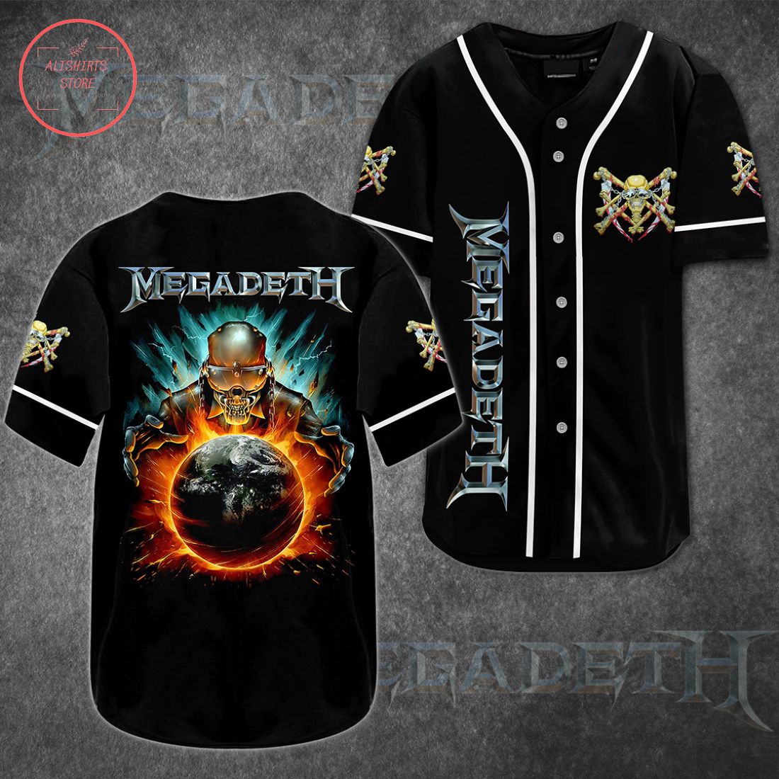 Megadeth Rock Band Baseball Jersey