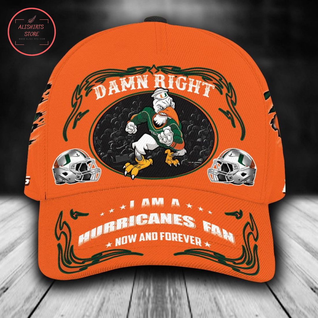 Miami Hurricanes NCAA Classic Cap Mascot Custom Name