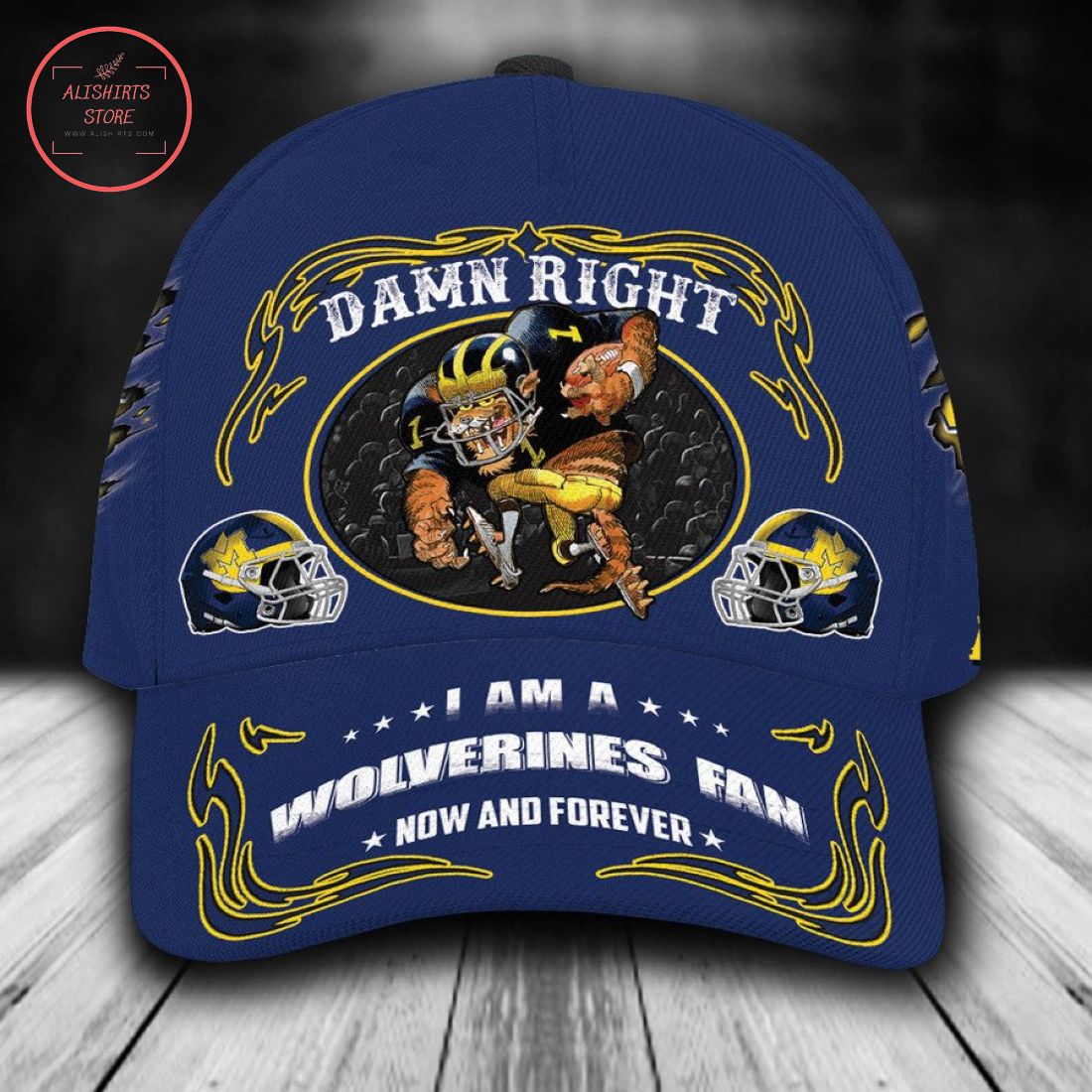 Michigan Wolverines NCAA Classic Cap Mascot Custom Name