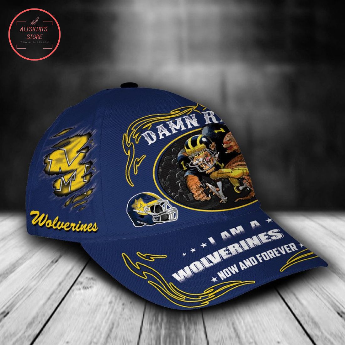 Michigan Wolverines NCAA Classic Cap Mascot Custom Name