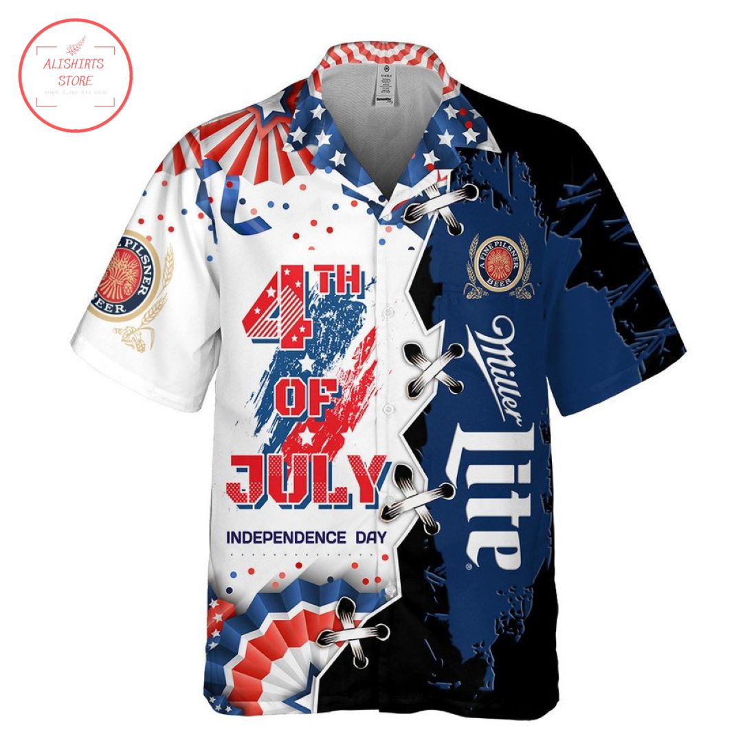 Miller Lite 4th Of July Independence Day Hawaiian Shirt