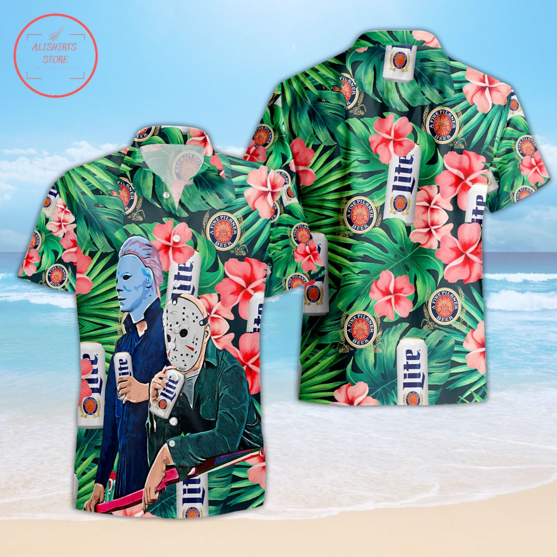 Miller Lite Horror Hawaiian Shirt