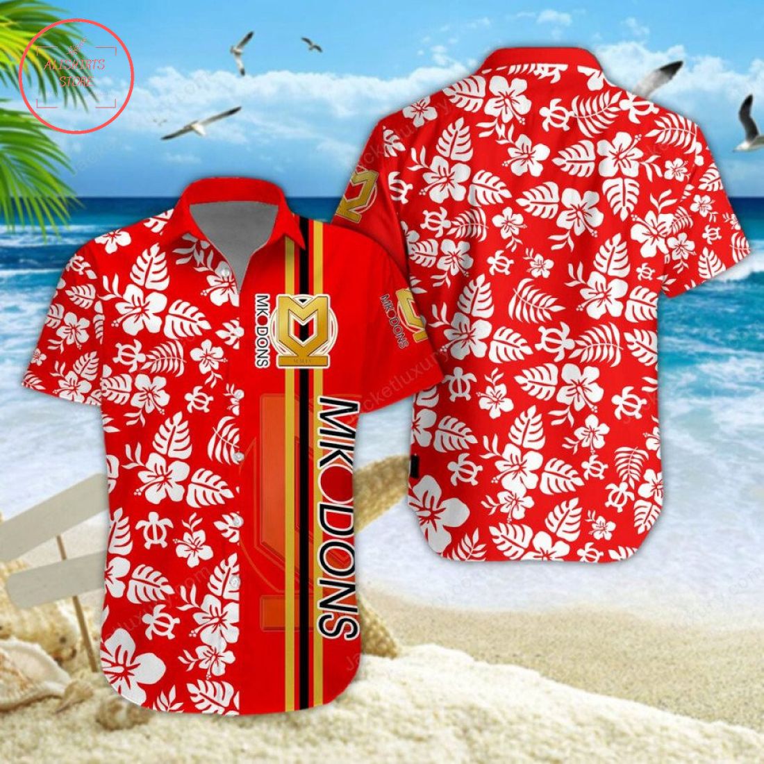 Milton Keynes Dons Aloha Hawaiian Shirt and Beach Shorts