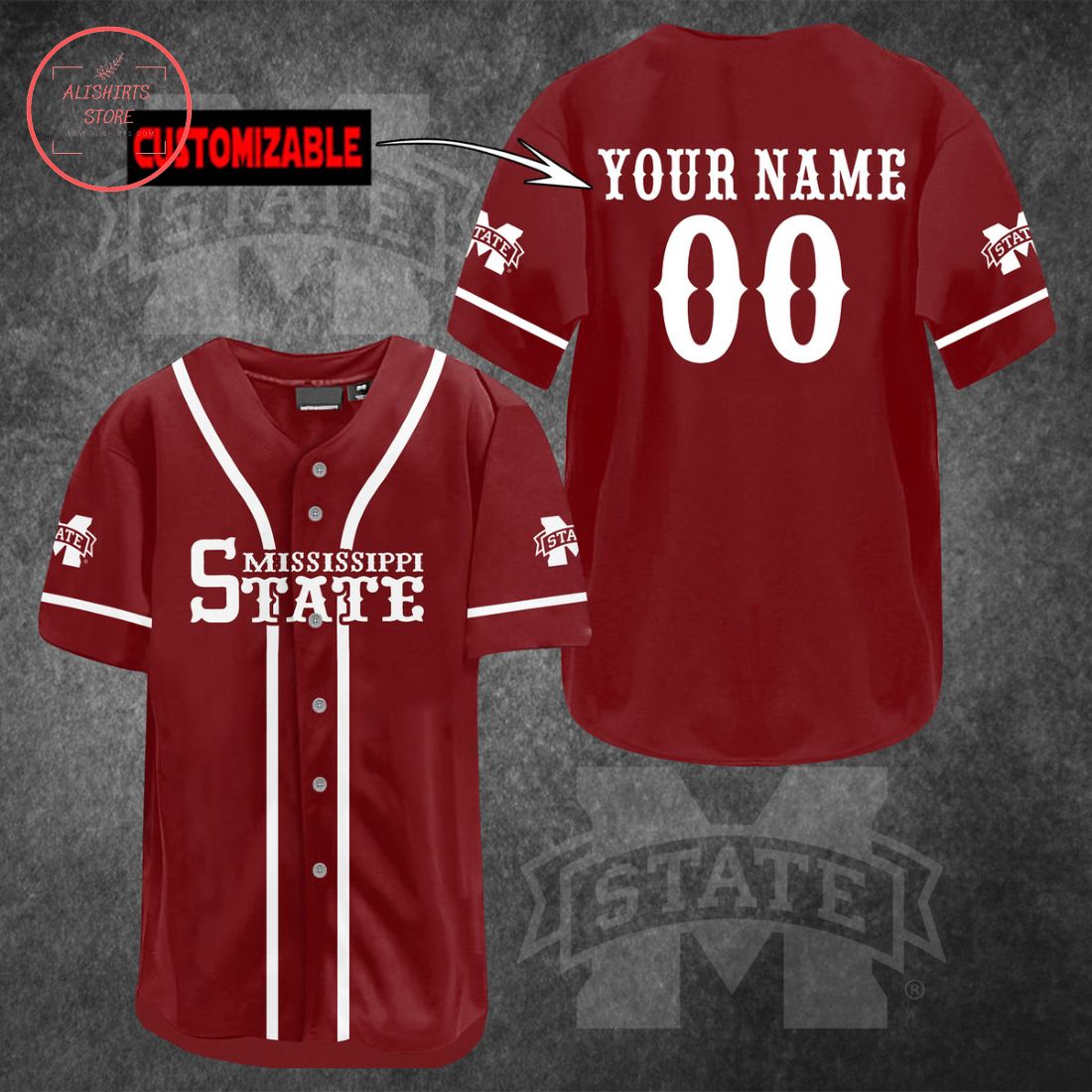 Mississippi State Bulldogs football customized Baseball Jersey