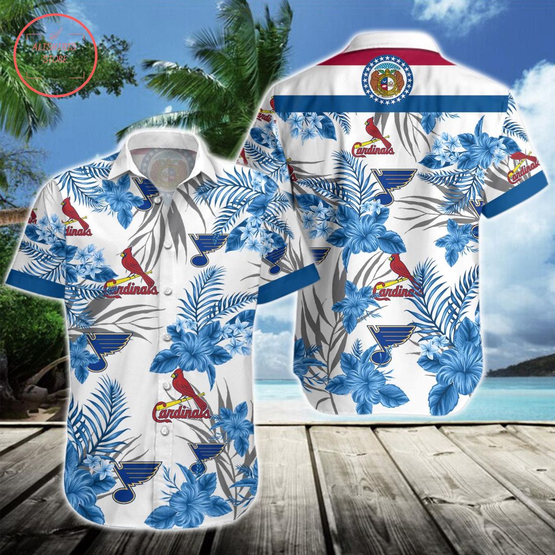 Missouri Sports Cardinals Blues Hawaiian Shirt