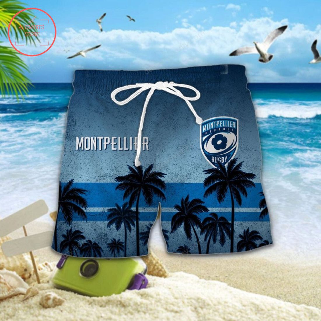 Montpellier Herault Rugby Hawaiian Shirt and Shorts