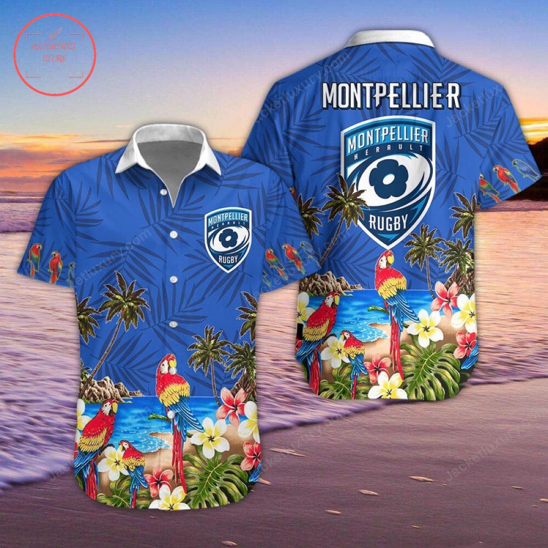 Montpellier Herault Rugby MHR Hawaiian Shirt and Shorts
