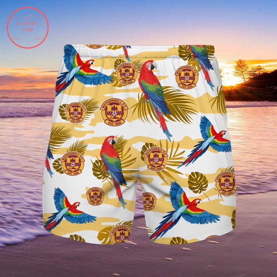 Motherwell FC Parrot Hawaiian Shirt and Beach Shorts