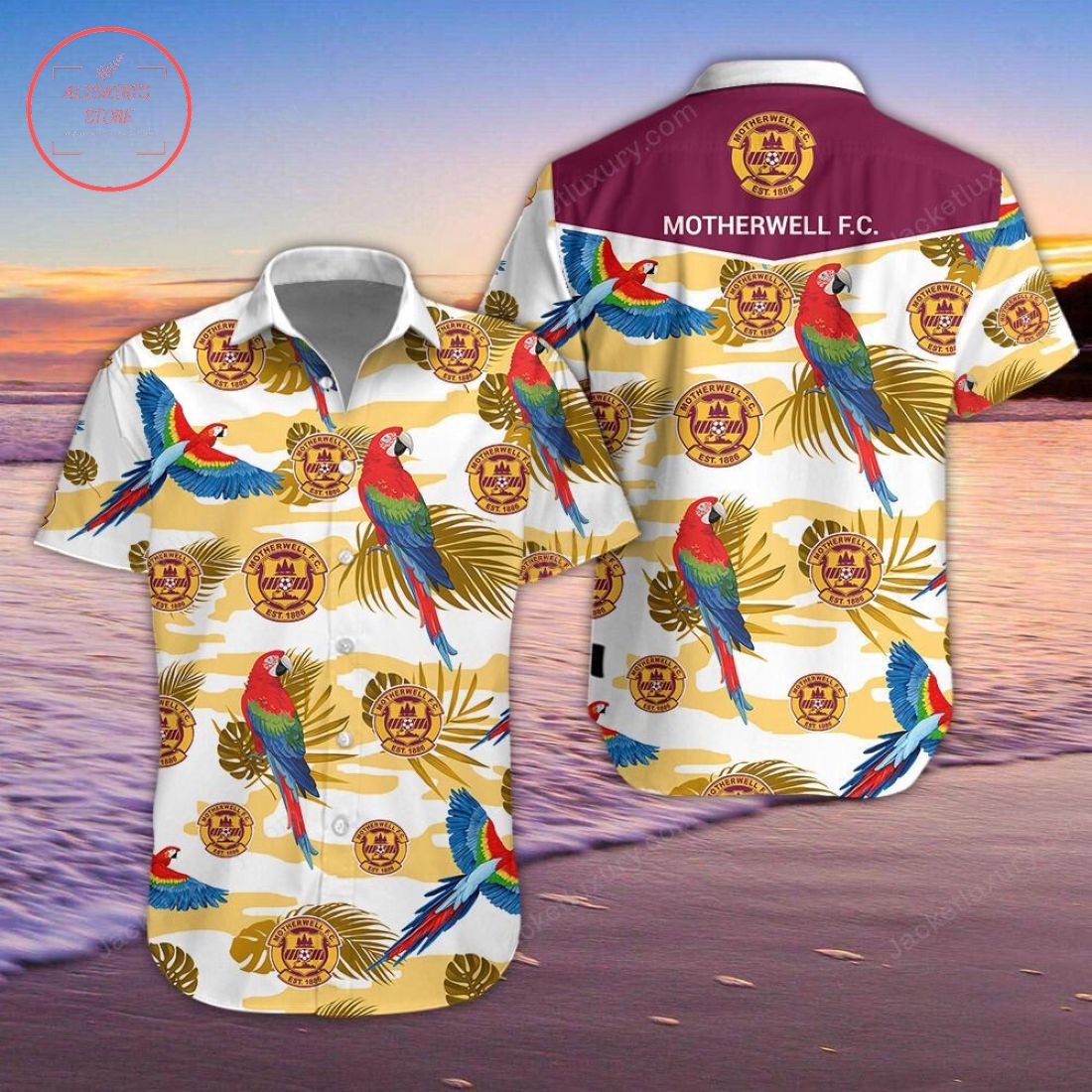 Motherwell FC Parrot Hawaiian Shirt and Beach Shorts