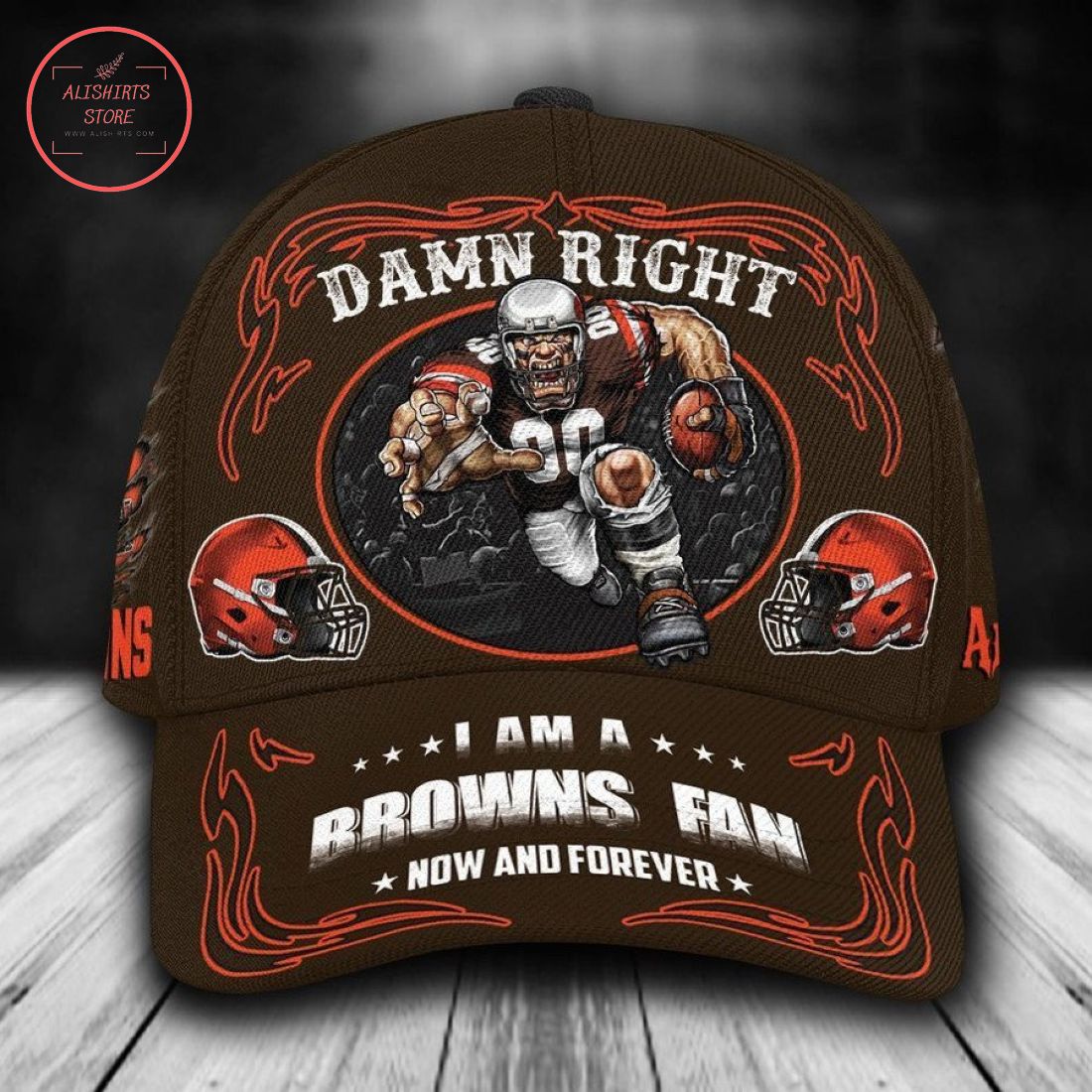 NFL Cleveland Browns Custom Name 3d Cap Mascot